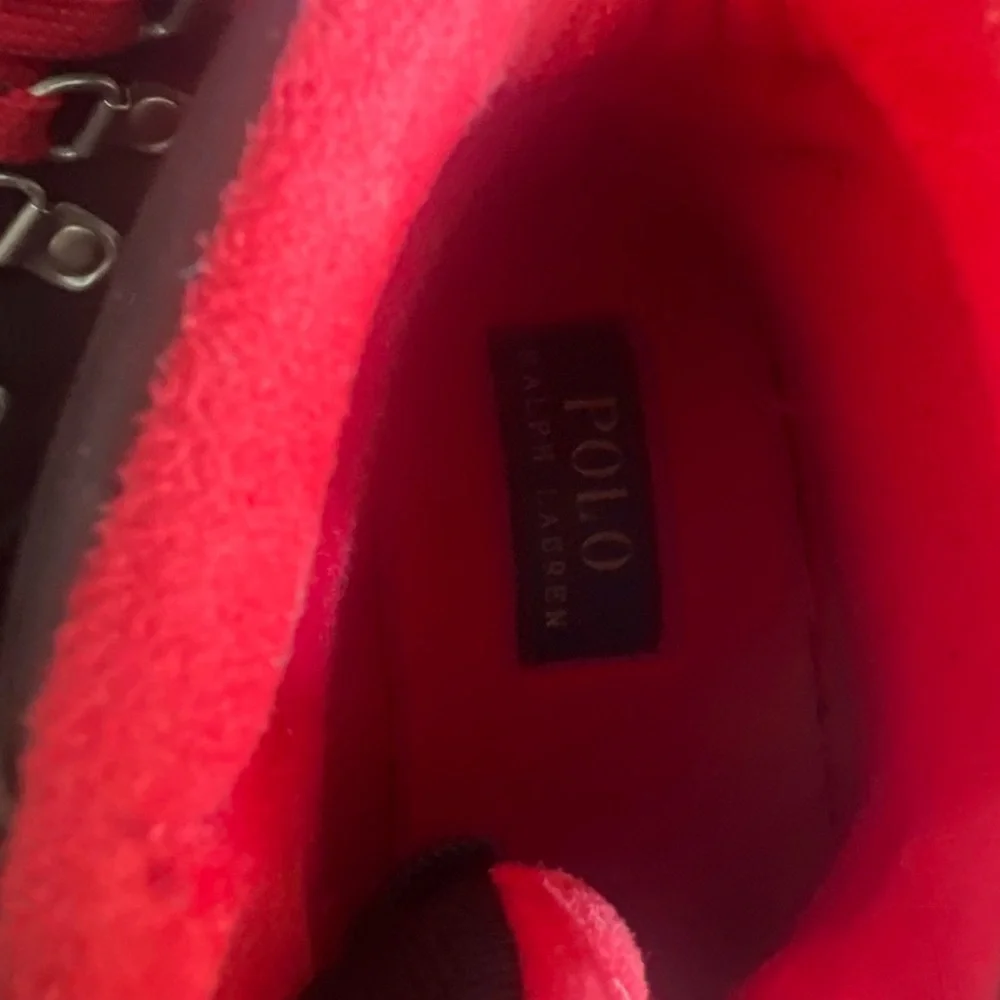 Polo by Ralph Lauren Kids Black and Red Hiking Boots